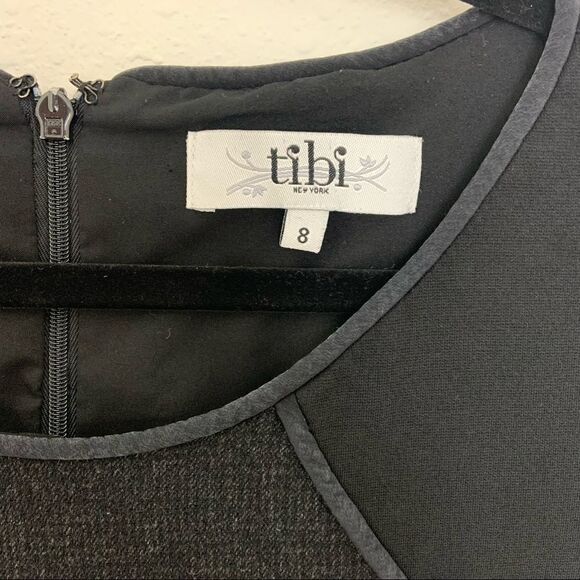 Tibi Long Sleeve Paneled Black Sheath Dress (M17) - Picture 11 of 11